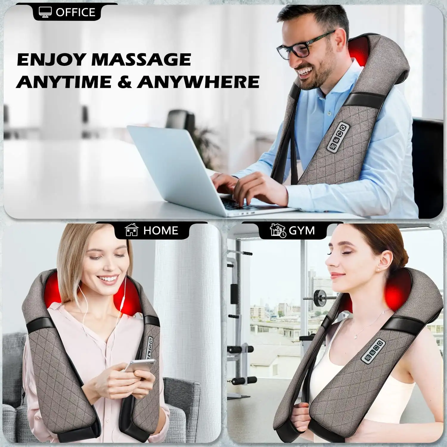 Blue Elf Shiatsu Electric Neck Back Massager Pillow 3D Kneading with Heat For Shoulder - 81zwajnQq2L._AC_SL1500_